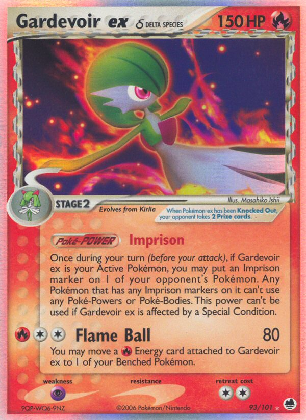Pokemon | Gardevoir ex (93/101) (Delta Species) [EX: Dragon Frontiers] | The Nerd Merchant