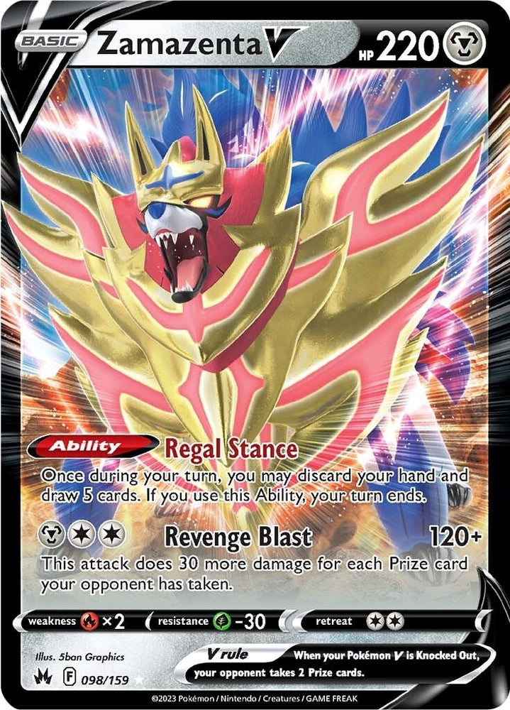 Pokemon | Zamazenta V (098/159) [Sword & Shield: Crown Zenith] | The Nerd Merchant