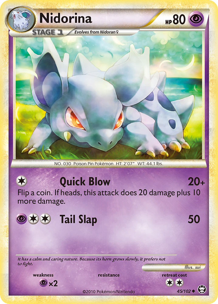 Pokemon | Nidorina (45/102) [HeartGold & SoulSilver: Triumphant] | The Nerd Merchant
