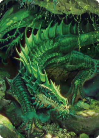 Magic | Lurking Green Dragon Art Card [Commander Legends: Battle for Baldur's Gate Art Series] | The Nerd Merchant