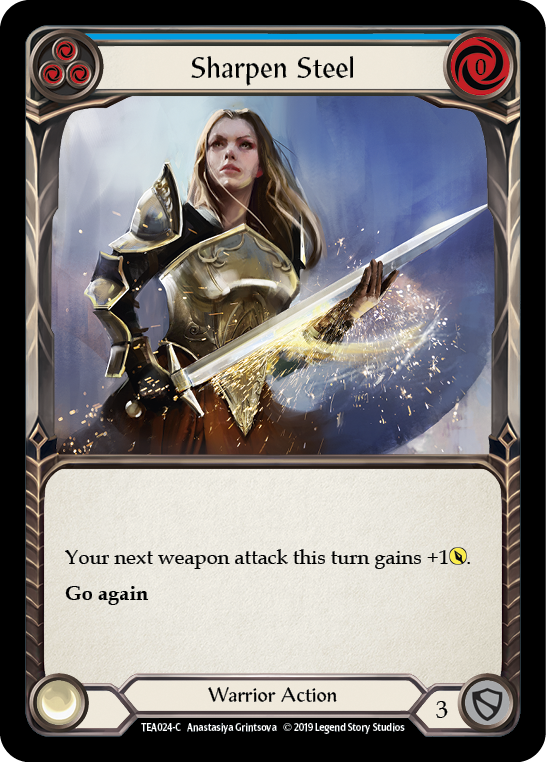Flesh and Blood TCG | Sharpen Steel (Blue) [TEA024-C] (Dorinthea Hero Deck)  1st Edition Normal | The Nerd Merchant