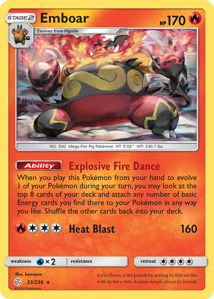 Pokemon| Emboar (33/236) [Sun & Moon: Cosmic Eclipse] | The Nerd Merchant