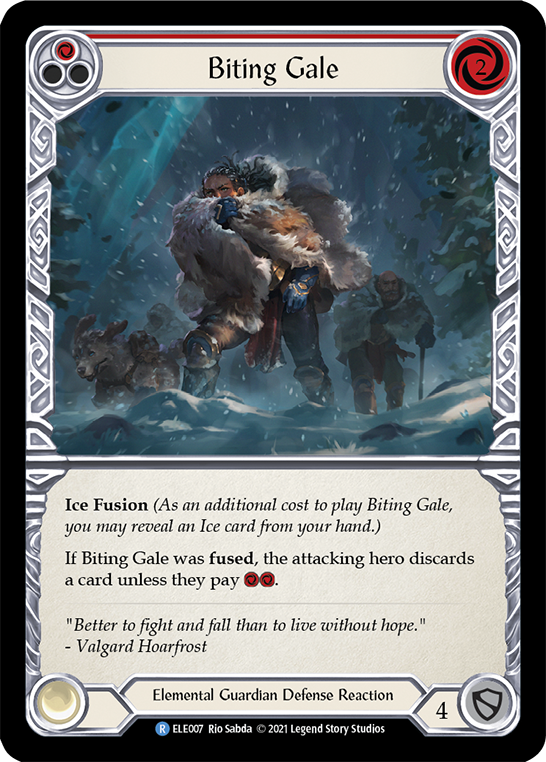 Flesh and Blood TCG | Biting Gale (Red) [ELE007] (Tales of Aria)  1st Edition Rainbow Foil | The Nerd Merchant