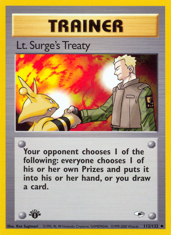 Pokemon | Lt. Surge's Treaty (112/132) [Gym Heroes 1st Edition] | The Nerd Mechant