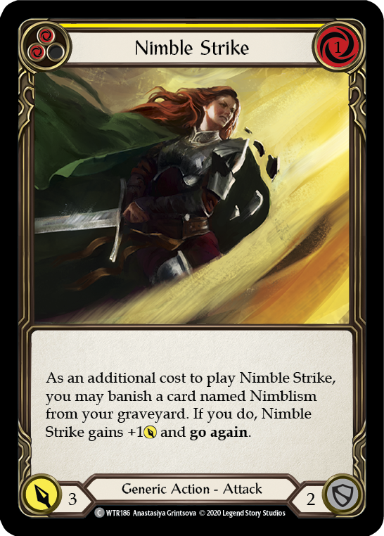 Flesh and Blood TCG | Nimble Strike (Yellow) [U-WTR186] (Welcome to Rathe Unlimited)  Unlimited Rainbow Foil | The Nerd Merchant