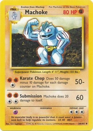 Pokemon | Machoke (34/102) [Base Set Unlimited] | The Nerd Merchant