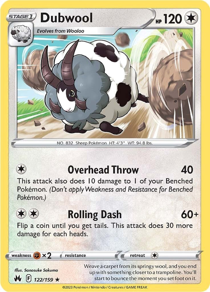 Pokemon | Dubwool (122/159) [Sword & Shield: Crown Zenith] | The Nerd Merchant