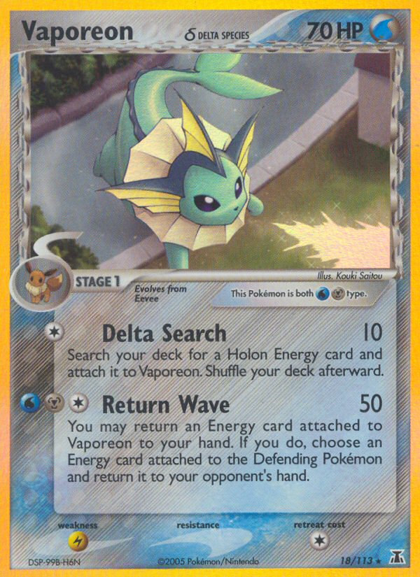 Pokemon | Vaporeon (18/113) (Delta Species) [EX: Delta Species] | The Nerd Merchant
