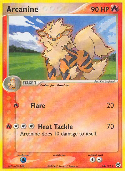 Pokemon | Arcanine (18/112) [EX: FireRed & LeafGreen] | The Nerd Merchant