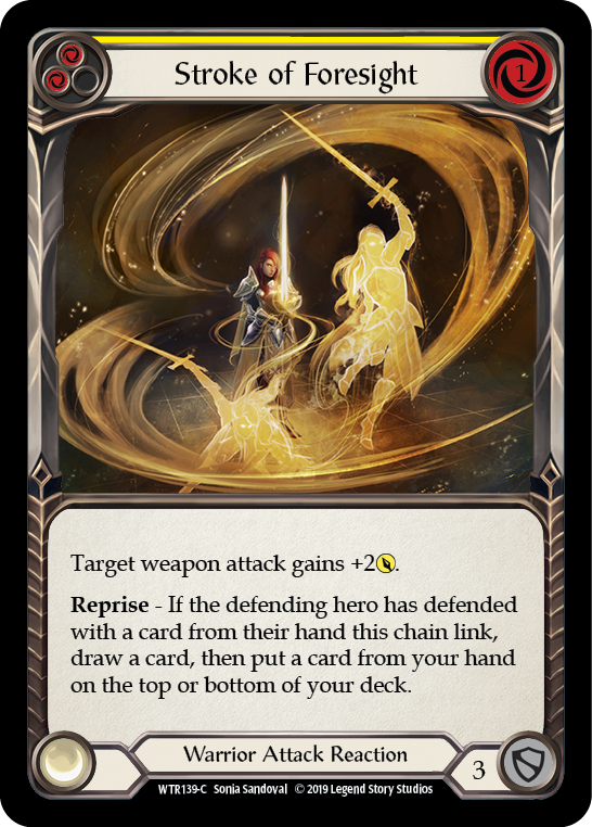 Flesh and Blood TCG | Stroke of Foresight (Yellow) [WTR139-C] (Welcome to Rathe)  Alpha Print Rainbow Foil | The Nerd Merchant