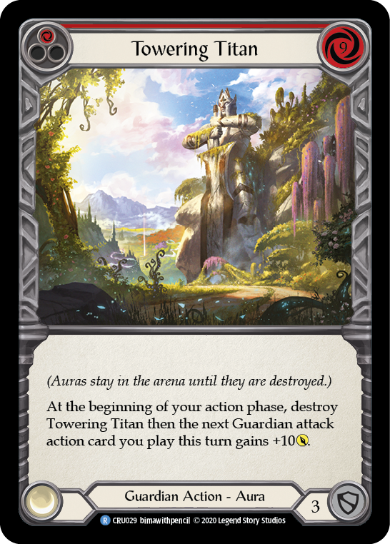 Flesh and Blood TCG | Towering Titan (Red) [CRU029] (Crucible of War)  1st Edition Rainbow Foil | The Nerd Merchant