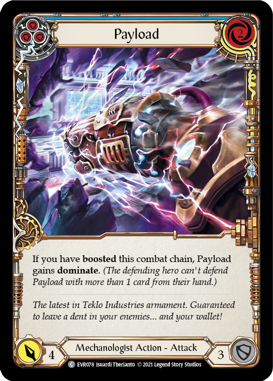Flesh and Blood TCG | Payload (Blue) [EVR078] (Everfest)  1st Edition Rainbow Foil | The Nerd Merchant