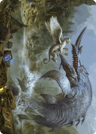 Magic | Horned Loch-Whale Art Card [Wilds of Eldraine Art Series] | The Nerd Merchant