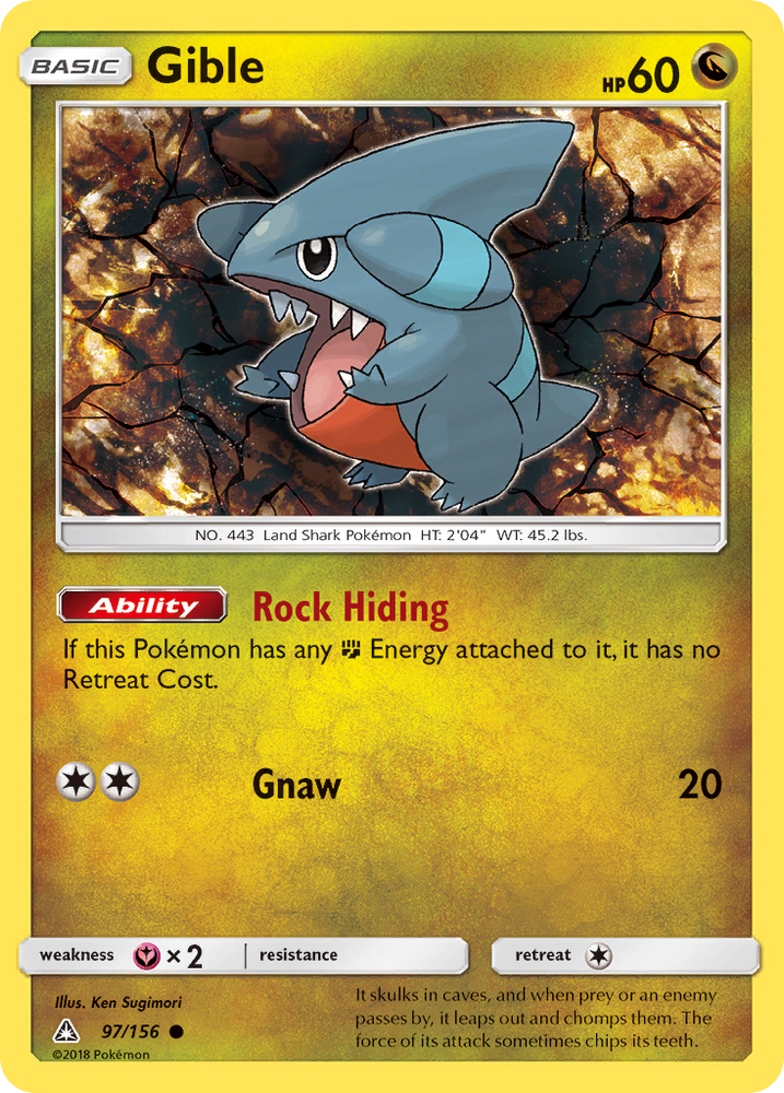 Pokemon | Gible (97/156) [Sun & Moon: Ultra Prism] | The Nerd Merchant
