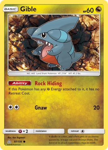 Pokemon | Gible (97/156) [Sun & Moon: Ultra Prism] | The Nerd Merchant