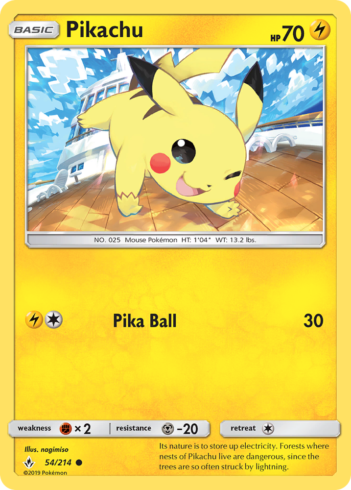 Pokemon | Pikachu (54/214) [Sun & Moon: Unbroken Bonds] | The Nerd Merchant