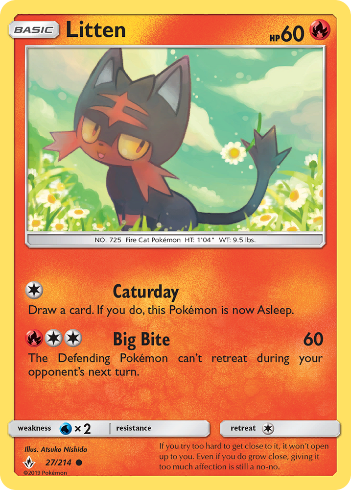 Pokemon | Litten (27/214) [Sun & Moon: Unbroken Bonds] | The Nerd Merchant