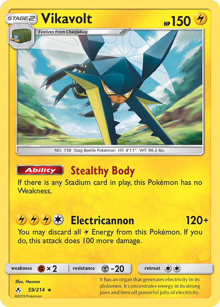 Pokemon | Vikavolt (59/214) [Sun & Moon: Unbroken Bonds] | The Nerd Merchant