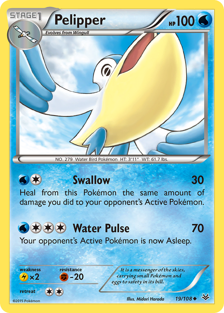 Pokemon | Pelipper (19/108) [XY: Roaring Skies] | The Nerd Merchant