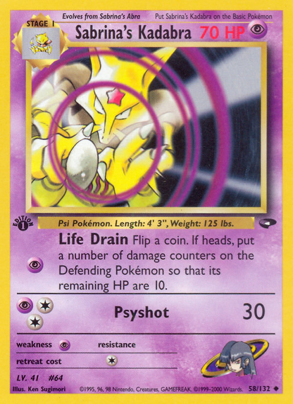 Pokemon | Sabrina's Kadabra (58/132) [Gym Challenge 1st Edition] | The Nerd Merchant