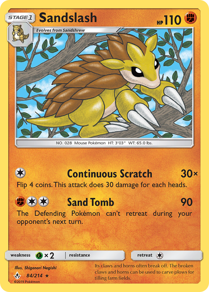 Pokemon | Sandslash (84/214) [Sun & Moon: Unbroken Bonds] | The Nerd Merchant