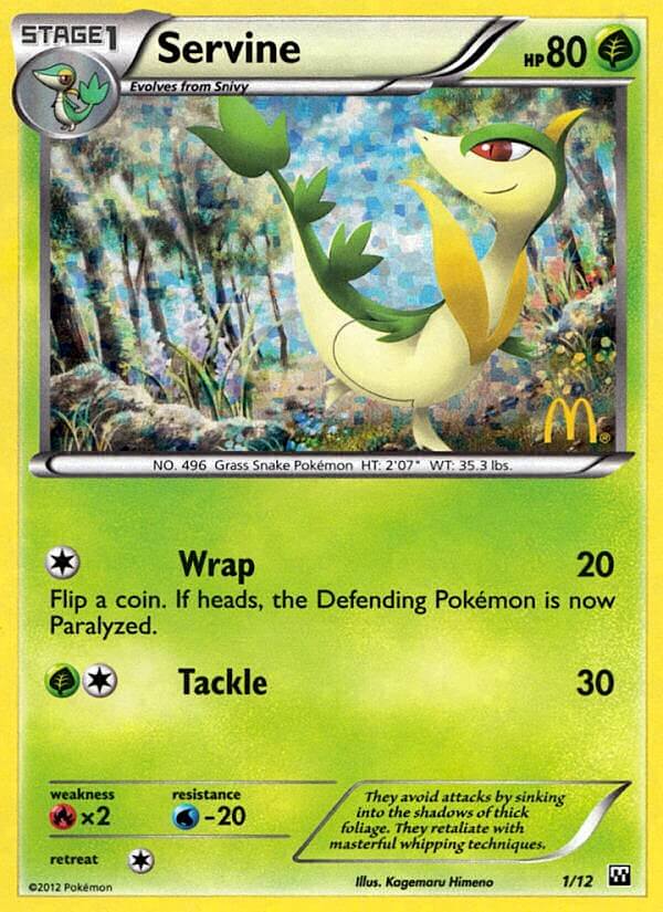 Pokemon | Servine (1/12) [McDonald's Promos: 2012 Collection] | The Nerd Merchant