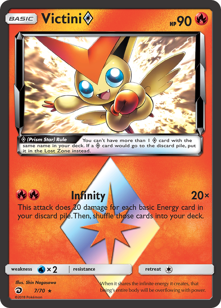 Pokemon | Victini (7/70) (Prism Star) [Sun & Moon: Dragon Majesty] | The Nerd Merchant