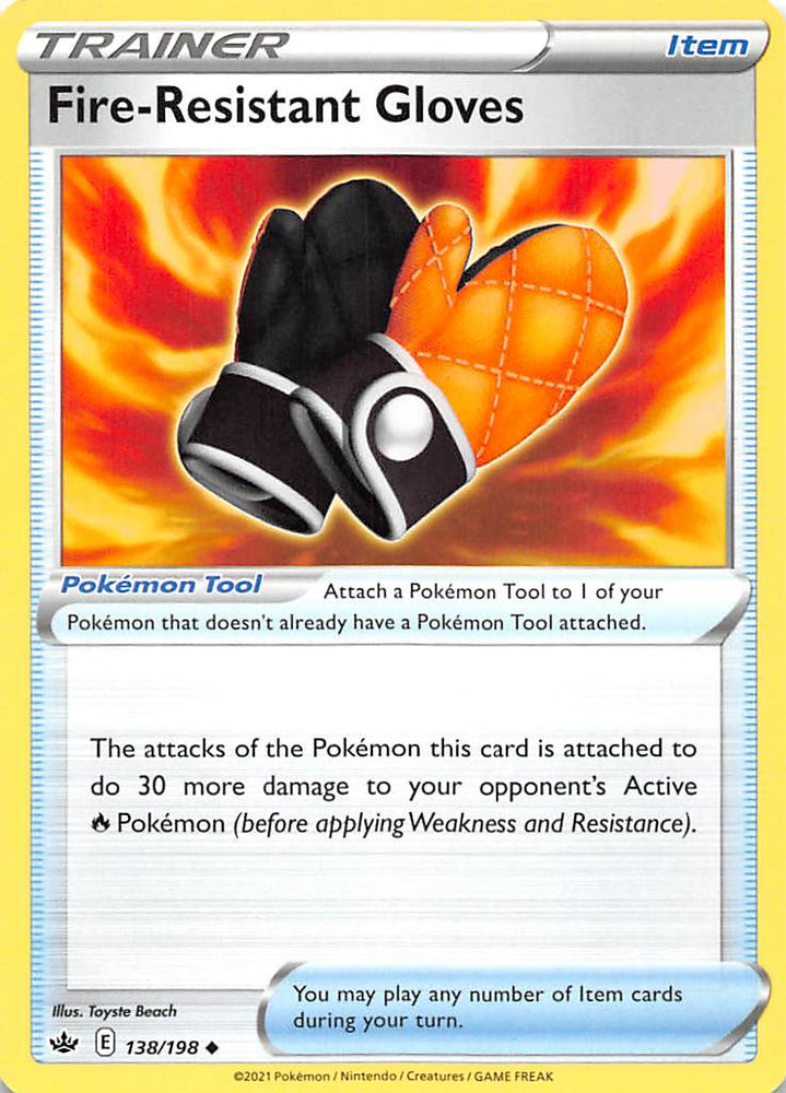 Pokemon | Fire-Resistant Gloves (138/198) [Sword & Shield: Chilling Reign] | The Nerd Merchant