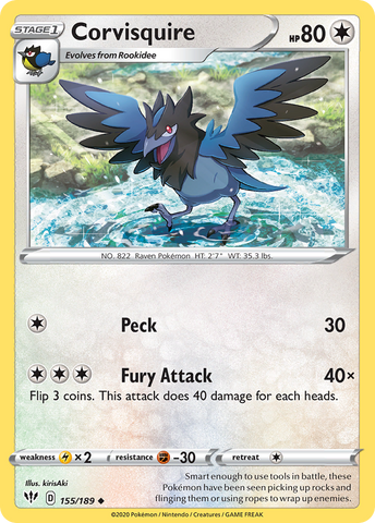 Pokemon | Corvisquire (155/189) [Sword & Shield: Darkness Ablaze] | The Nerd Merchant
