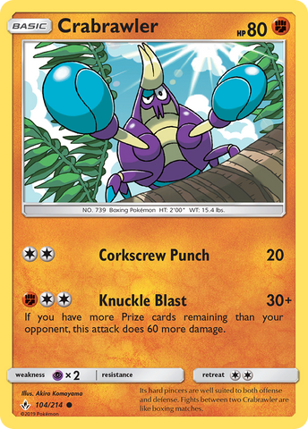 Pokemon | Crabrawler (104/214) [Sun & Moon: Unbroken Bonds] | The Nerd Merchant