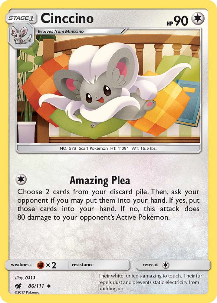 Pokemon | Cinccino (86/111) [Sun & Moon: Crimson Invasion] | The Nerd Merchant