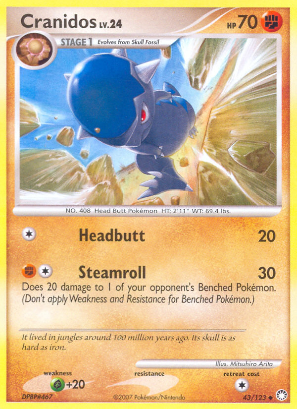 Pokemon | Cranidos (43/123) [Diamond & Pearl: Mysterious Treasures] | The Nerd Merchant