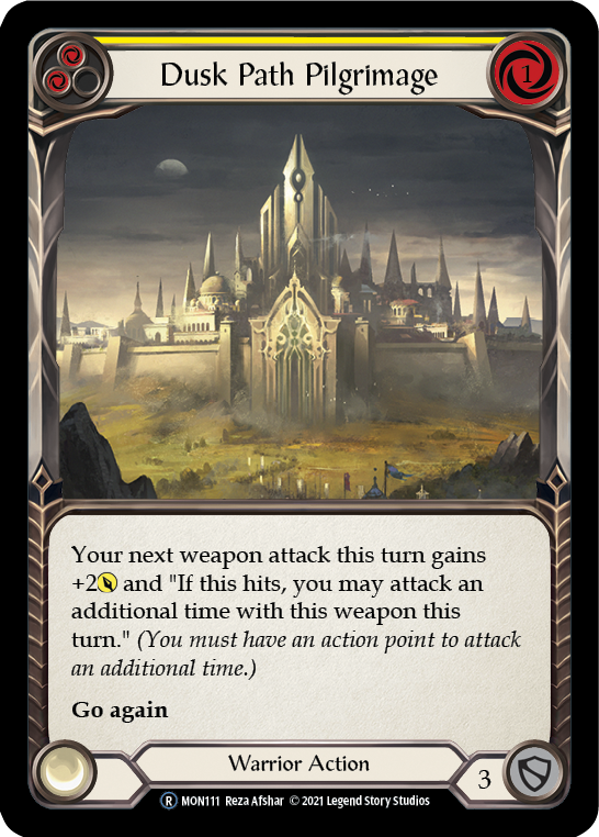 Flesh and Blood TCG | Dusk Path Pilgrimage (Yellow) [U-MON111-RF] (Monarch Unlimited)  Unlimited Rainbow Foil | The Nerd Merchant