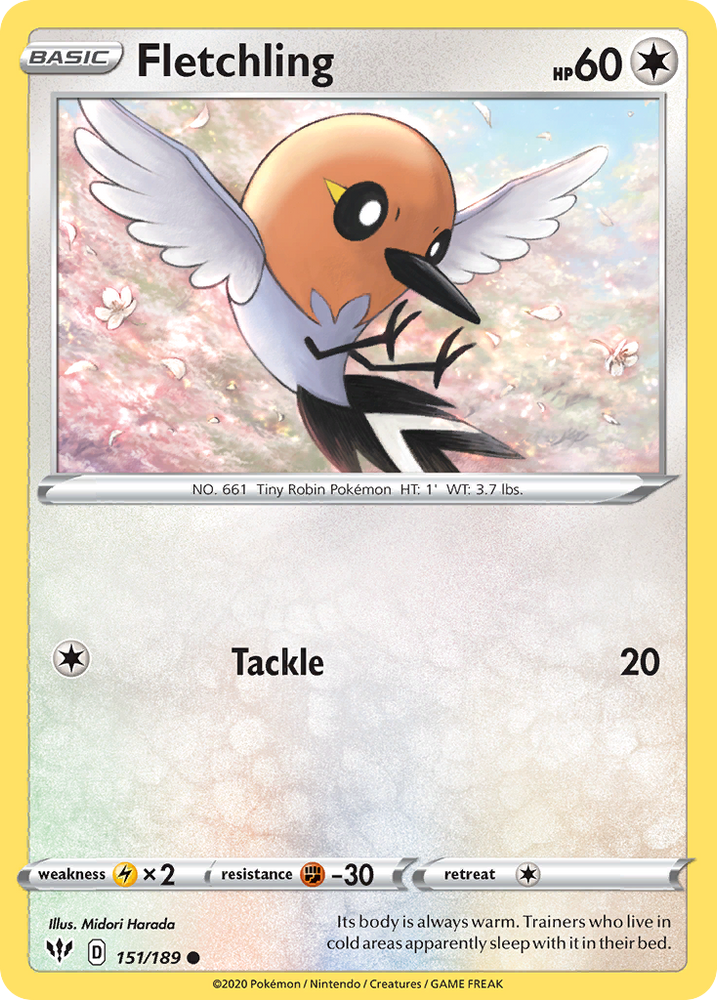 Pokemon | Fletchling (151/189) [Sword & Shield: Darkness Ablaze] | The Nerd Merchant