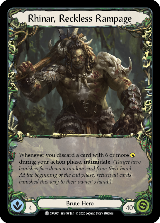 Flesh and Blood TCG | Rhinar, Reckless Rampage [CRU001] (Crucible of War)  1st Edition Normal | The Nerd Merchant