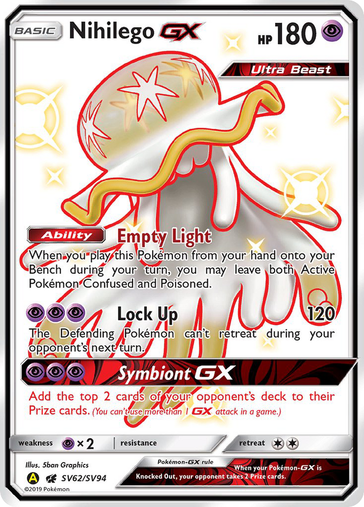 Pokemon | Nihilego GX (SV62/SV94) [Sun & Moon: Hidden Fates - Shiny Vault] | The Nerd Merchant