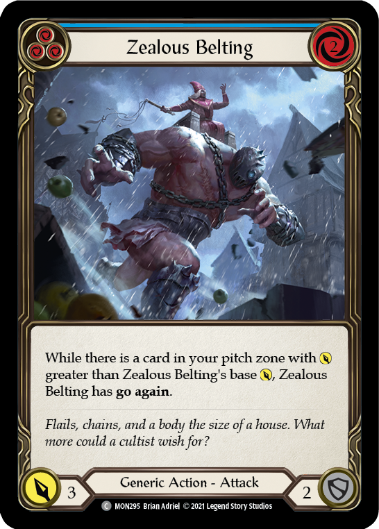 Flesh and Blood TCG | Zealous Belting (Blue) [MON295] (Monarch)  1st Edition Normal | The Nerd Merchant