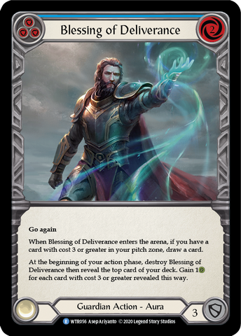 Flesh and Blood TCG | Blessing of Deliverance (Blue) [U-WTR056] (Welcome to Rathe Unlimited)  Unlimited Rainbow Foil | The Nerd Merchant