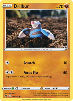 Pokemon | Drilbur (091/185) [Sword & Shield: Vivid Voltage] | The Nerd Merchant