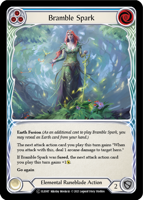Flesh and Blood TCG | Bramble Spark (Blue) [U-ELE087] (Tales of Aria Unlimited)  Unlimited Rainbow Foil | The Nerd Merchant