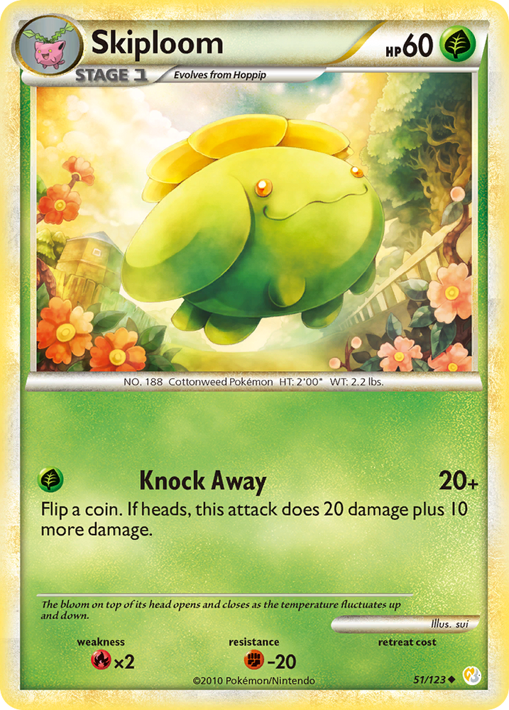 Pokemon | Skiploom (51/123) [HeartGold & SoulSilver: Base Set] | The Nerd Merchant