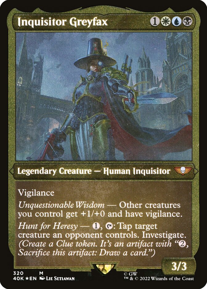 Magic | Inquisitor Greyfax (Display Commander) (Etched Foil) [Warhammer 40,000] | The Nerd Merchant