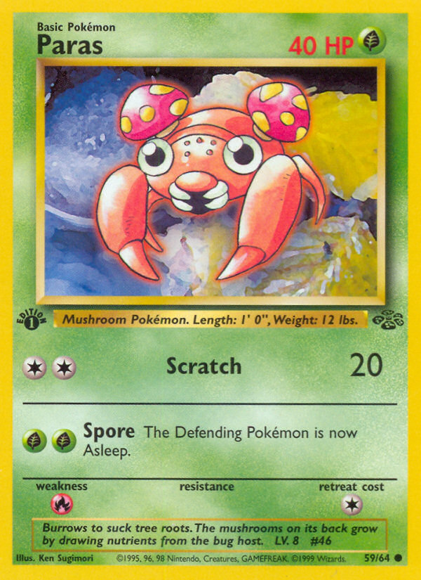 Pokemon | Paras (59/64) [Jungle 1st Edition] | The Nerd Merchant