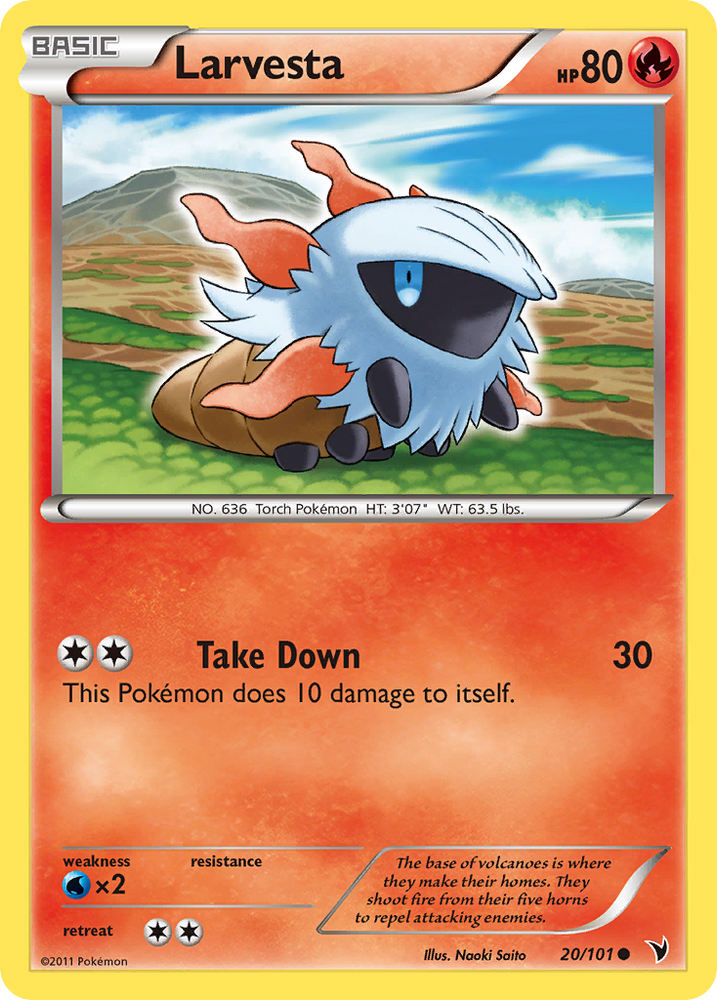 Pokemon | Larvesta (20/101) [Black & White: Noble Victories] | The Nerd Merchant