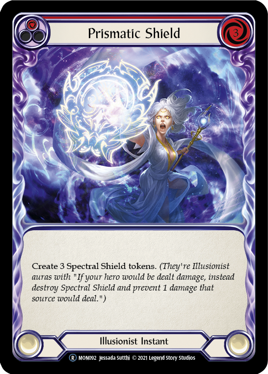 Flesh and Blood TCG | Prismatic Shield (Red) [U-MON092-RF] (Monarch Unlimited)  Unlimited Rainbow Foil | The Nerd Merchant