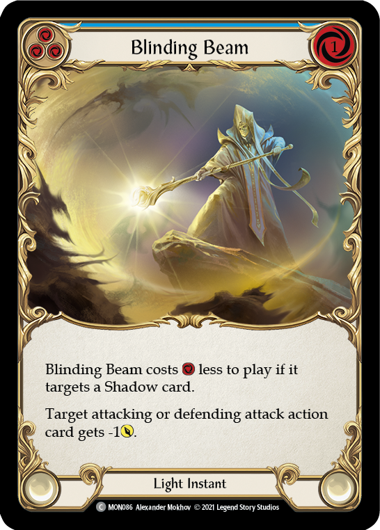 Flesh and Blood TCG | Blinding Beam (Blue) [MON086-RF] (Monarch)  1st Edition Rainbow Foil | The Nerd Merchant