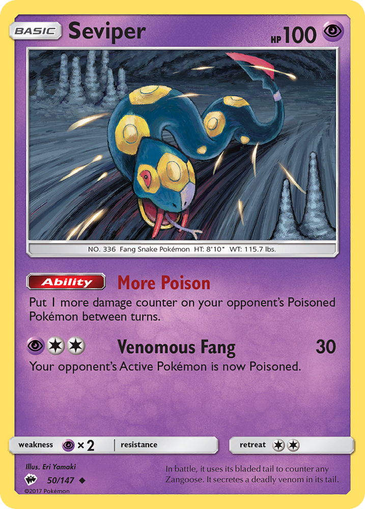 Pokemon | Seviper (50/147) [Sun & Moon: Burning Shadows] | The Nerd Merchant