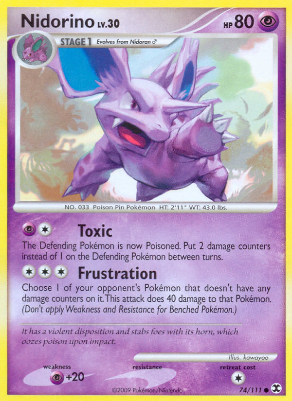 Pokemon | Nidorino (74/111) [Platinum: Rising Rivals] | The Nerd Merchant