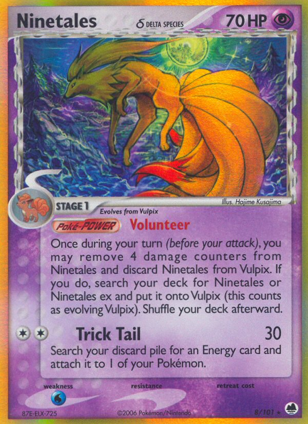 Pokemon | Ninetales (8/101) (Delta Species) [EX: Dragon Frontiers] | The Nerd Merchant