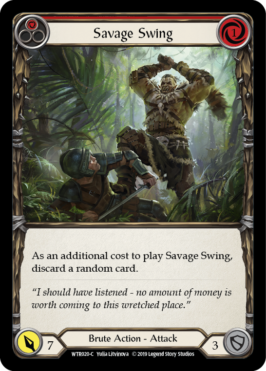 Flesh and Blood TCG | Savage Swing (Red) [WTR020-C] (Welcome to Rathe)  Alpha Print Normal | The Nerd Merchant